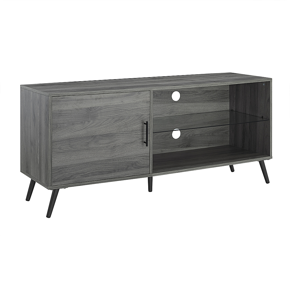 Angle View: Walker Edison - TV Cabinet for Most Flat-Panel TVs Up to 56" - Slate Gray