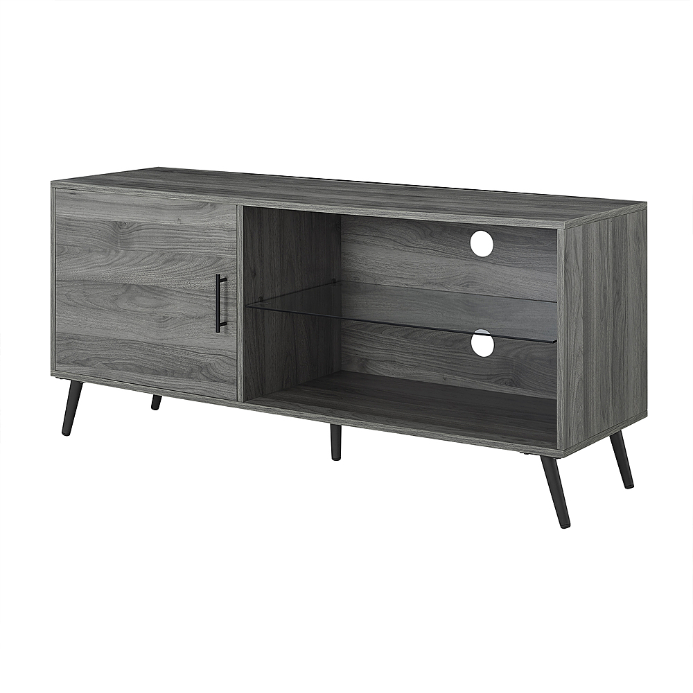 Left View: Walker Edison - TV Cabinet for Most Flat-Panel TVs Up to 56" - Slate Gray