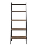 Walker Edison - 72" Industrial Ladder 5-Shelf Bookcase - Rustic Oak - Front_Zoom