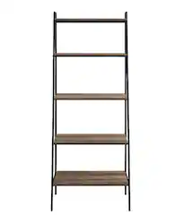 Walker Edison - 72" Industrial Ladder 5-Shelf Bookcase - Rustic Oak - Front_Zoom