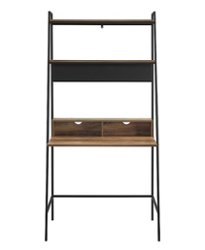 Walker Edison - Modern Ladder Wood Computer Desk - Rustic Oak - Front_Zoom