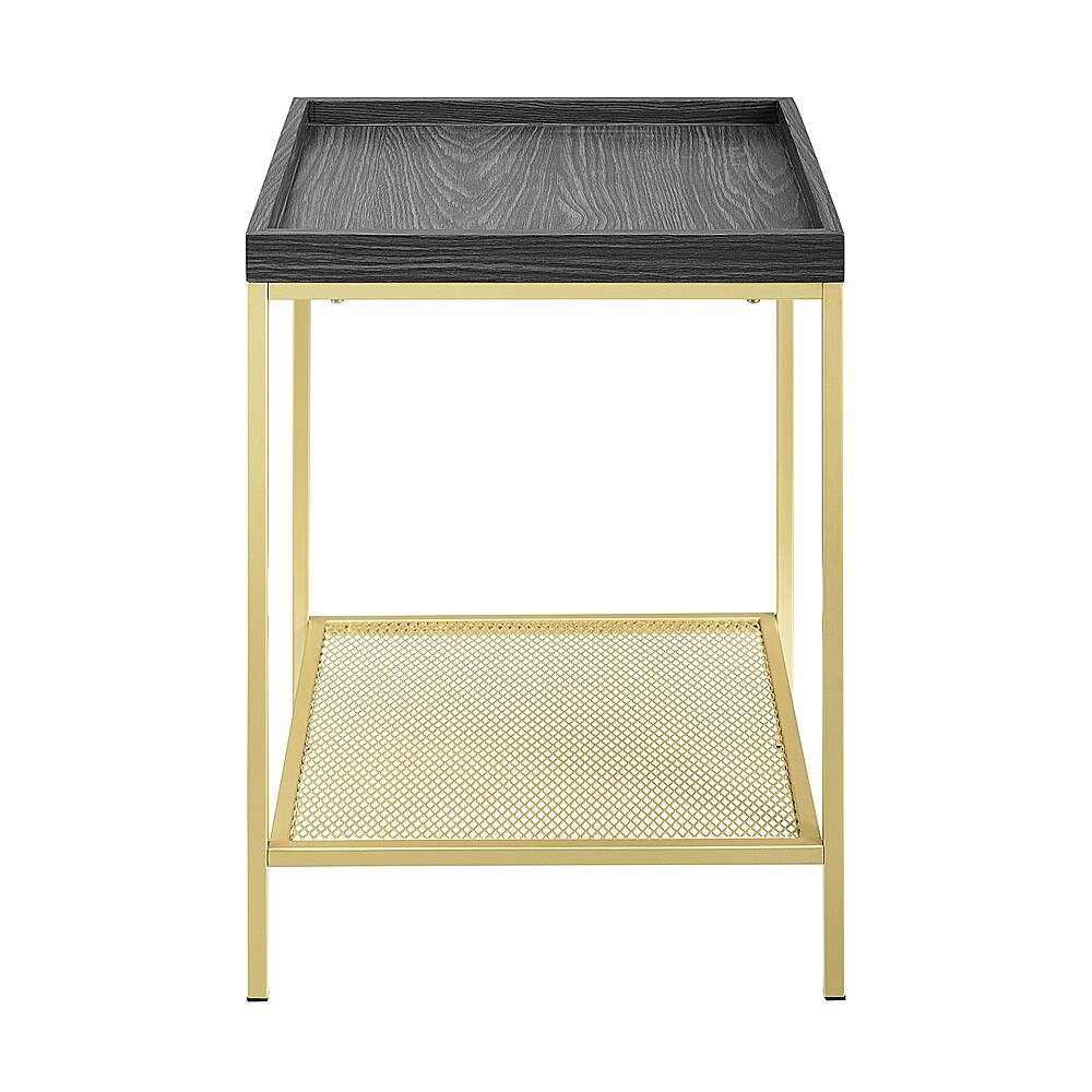 Best Buy Walker Edison Modern Tray Top Square End/Side Table Gold