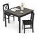 Front. Costway - Costway 3 PCS Dining Table Set Wooden Square Kitchen Table with 2 Upholstered Chairs - Gray.