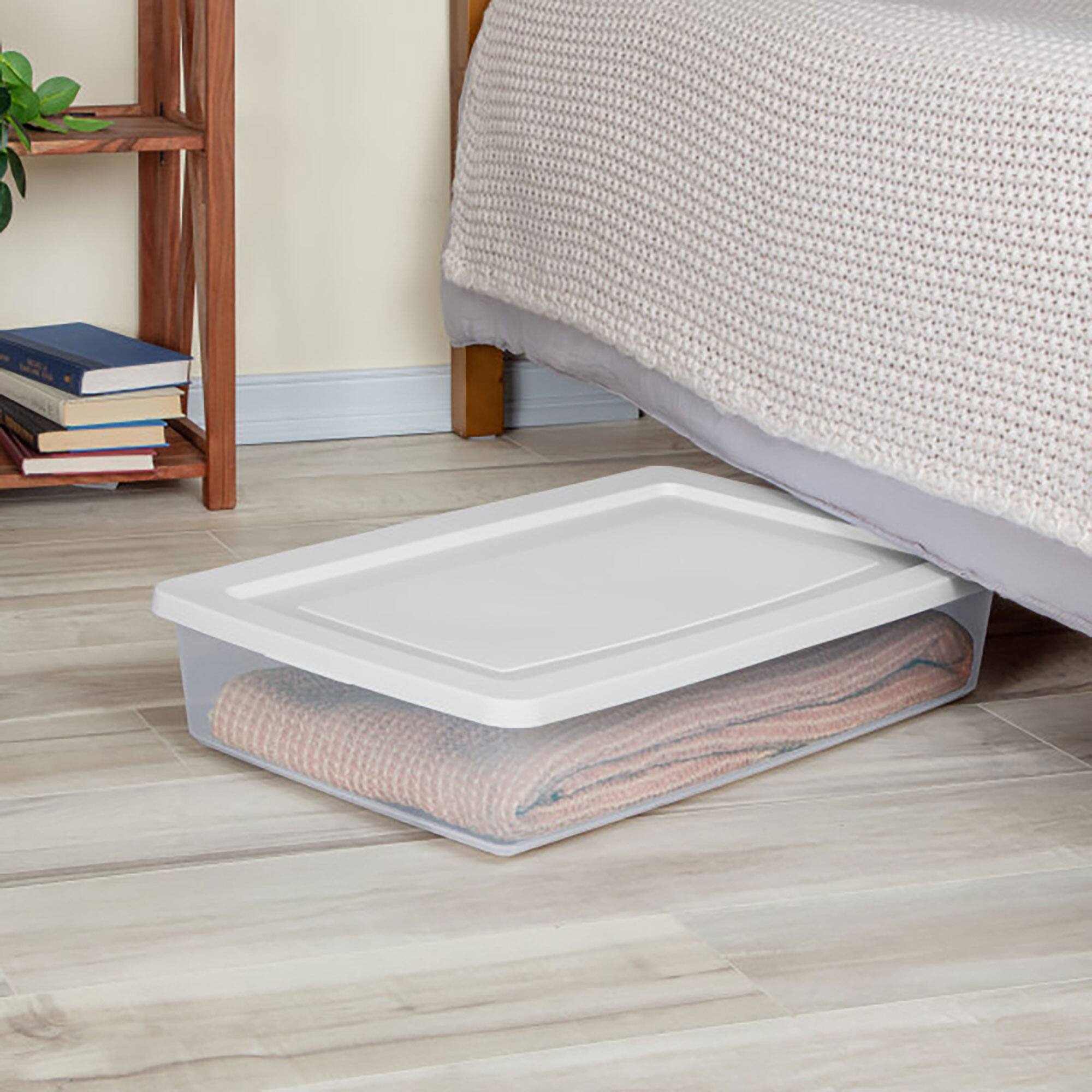 Alt View 2. Sterilite - Sterilite 41 Qt Storage Box, Stackable Plastic Container, Home Organizer, 6 Pack - White.