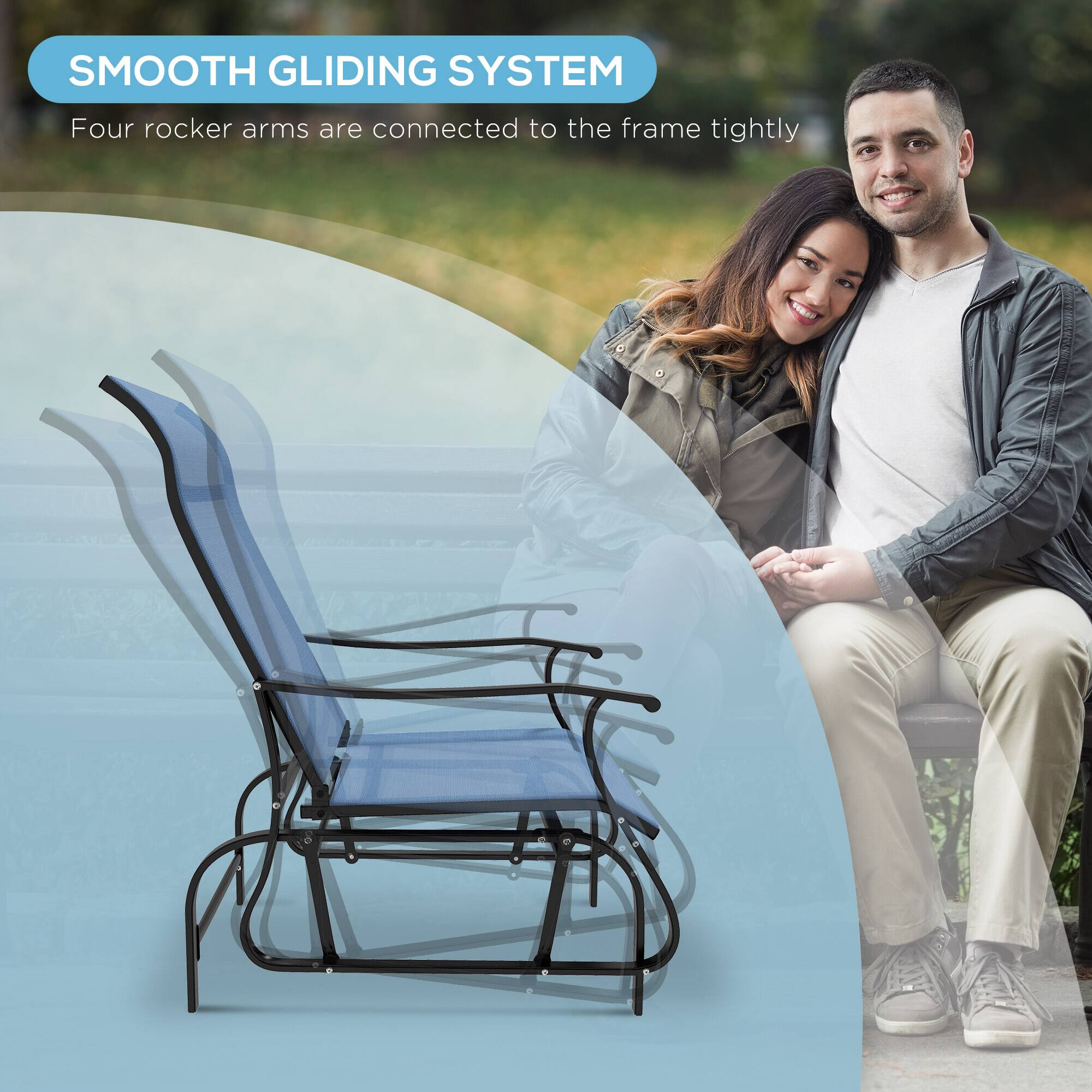 SMOOTH GLIDING SYSTEM
Four rocker arms are connected to the frame tightly