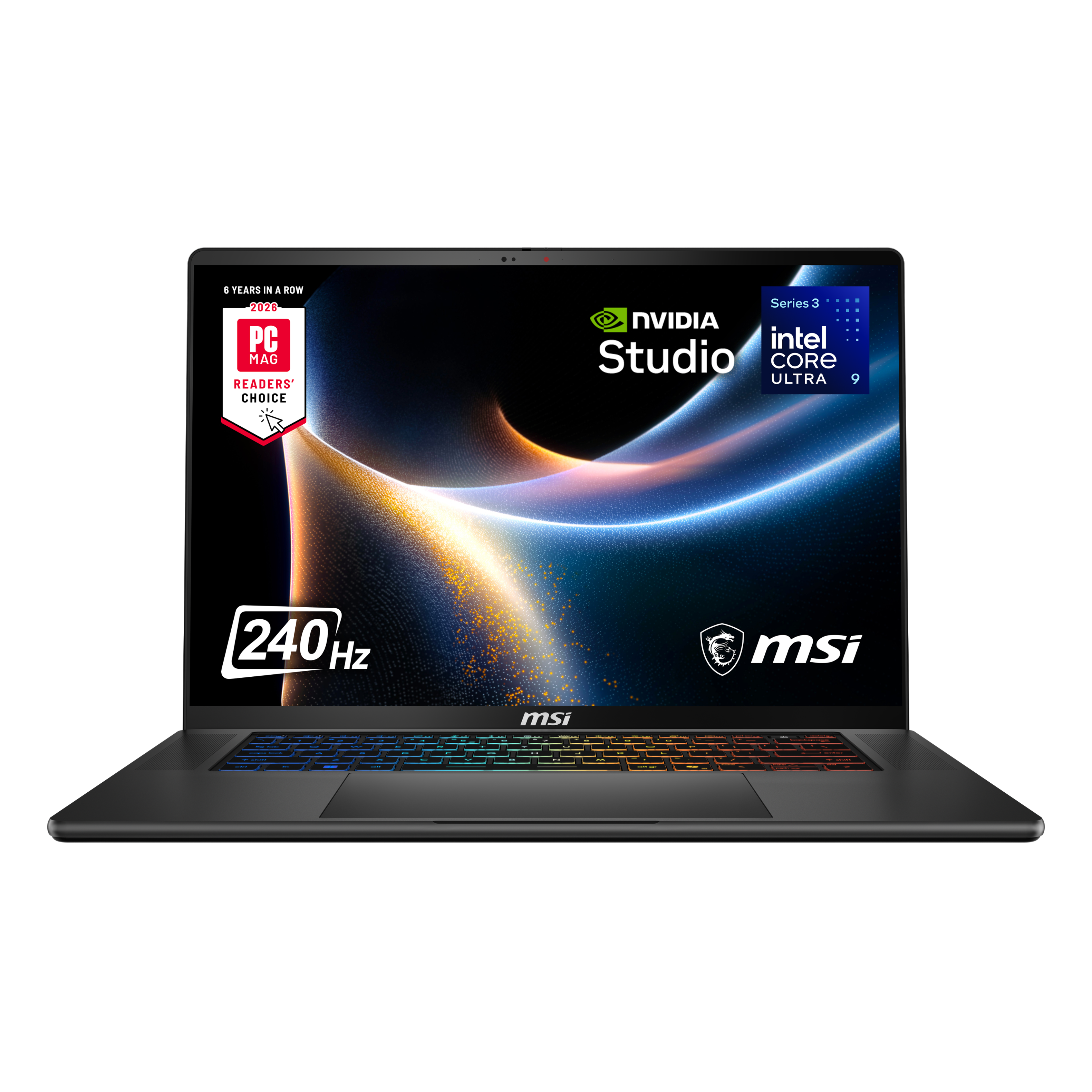 MSI - Stealth 16 AI+ 16" 2.5K 240Hz OLED Gaming Laptop Intel Core U9-386H - NVIDIA GeForce RTX 5080 - 32GB Memory -2TB Storage - Charcoal Black