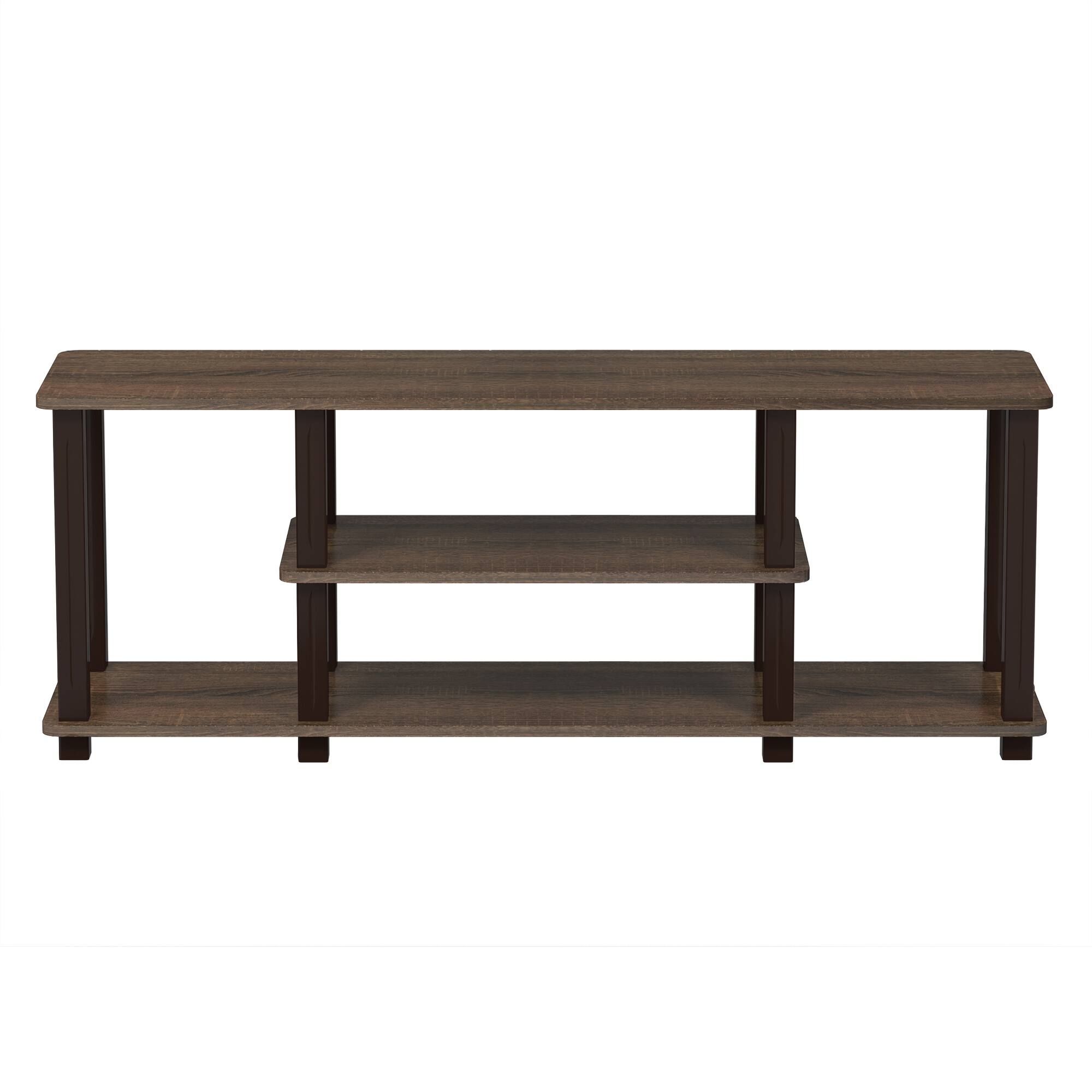 Alt View 2. Furinno - Turn-S-Tube No Tools 3D 3-Tier Entertainment TV Stands with Square Tube - Walnut/Brown.