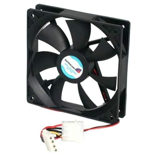 Startech - fanbox12 120mm dual ball bearing case fan w/ lp4 connector - Black