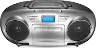 Insignia™ - AM/FM Radio Portable CD Boombox with Bluetooth - Silver/Black - Front_Zoom