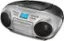 Left. Insignia™ - AM/FM Radio Portable CD Boombox with Bluetooth - Silver/Black.