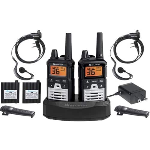 Angle. Midland - X-TALKER 40-Mile, 22-Channel FRS/GMRS 2-Way Radios (Pair) - Silver/Black.