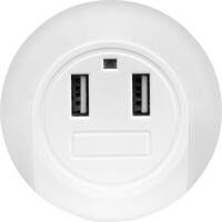 Aluratek - LED Nightlight with Dual USB Charging Ports and Light Sensor - Front_Zoom