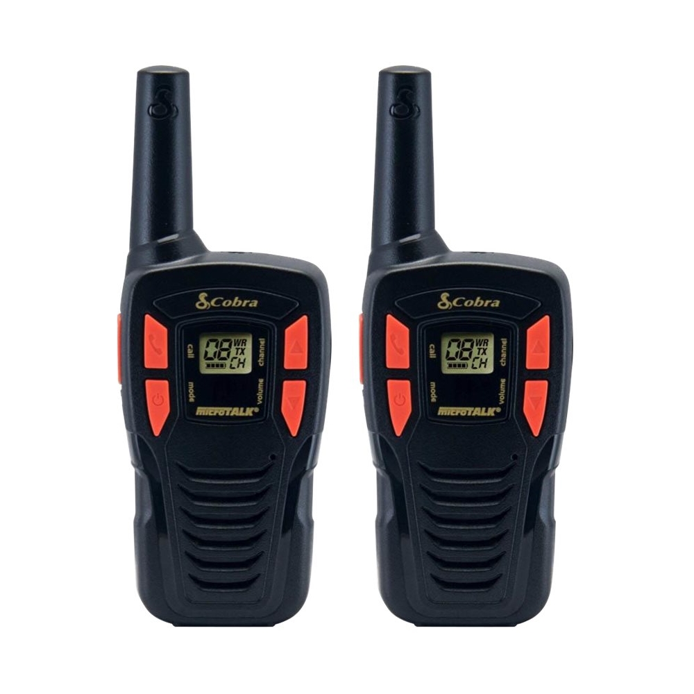 Angle View: Cobra - MicroTALK 16-Mile, 22-Channel FRS/GMRS 2-Way Radios (Pair) - Red/Black