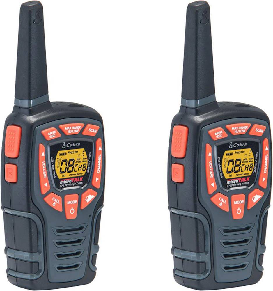 Angle View: Cobra - MicroTALK 32-Mile, 22-Channel FRS/GMRS 2-Way Radios (Pair) - Red/Black