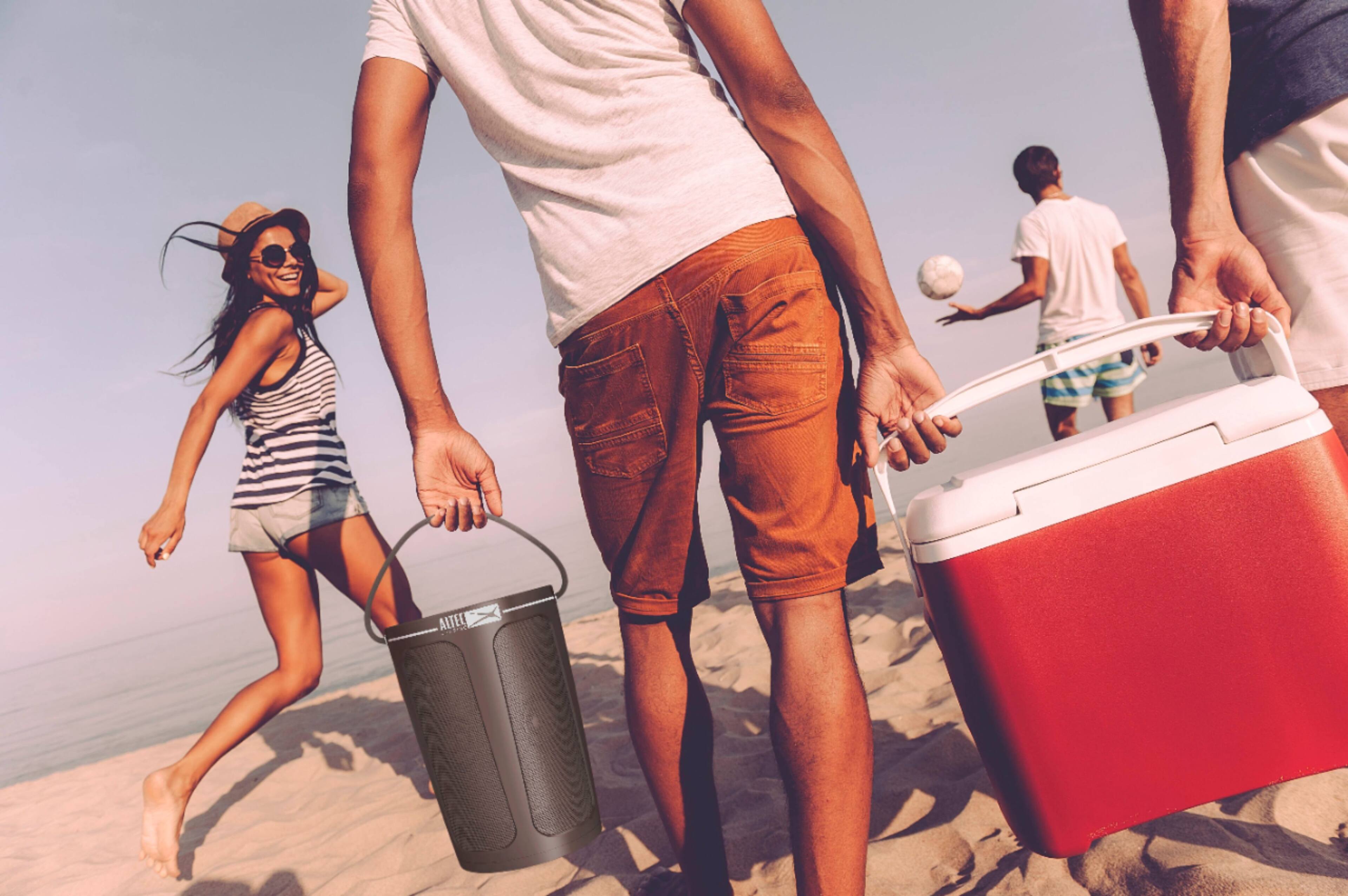 Alt View 14. Altec Lansing - SoundBucket XL Portable Bluetooth Speaker with Qi Wireless Charging Pad - Black.