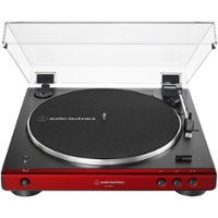 Audio-Technica - ATLP60X Bluetooth Stereo Turntable - Red/Black - Front_Zoom