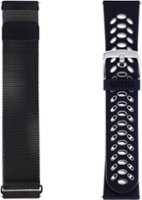 WITHit - Watch Strap for Fitbit Versa and Versa 2 (2-Pack) - Black/Black Gray - Angle_Zoom