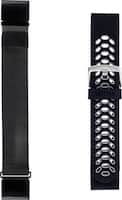 WITHit - 22mm Watch Bands for Garmin fēnix 5 and 5 Plus (2-Pack) - Black/Gray Sport & Black Mesh - Angle_Zoom
