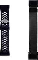 WITHit - 26mm Watch Bands for Garmin fēnix 5X and 5X Plus (2-Pack) - Black/Gray Sport & Black Mesh - Angle_Zoom