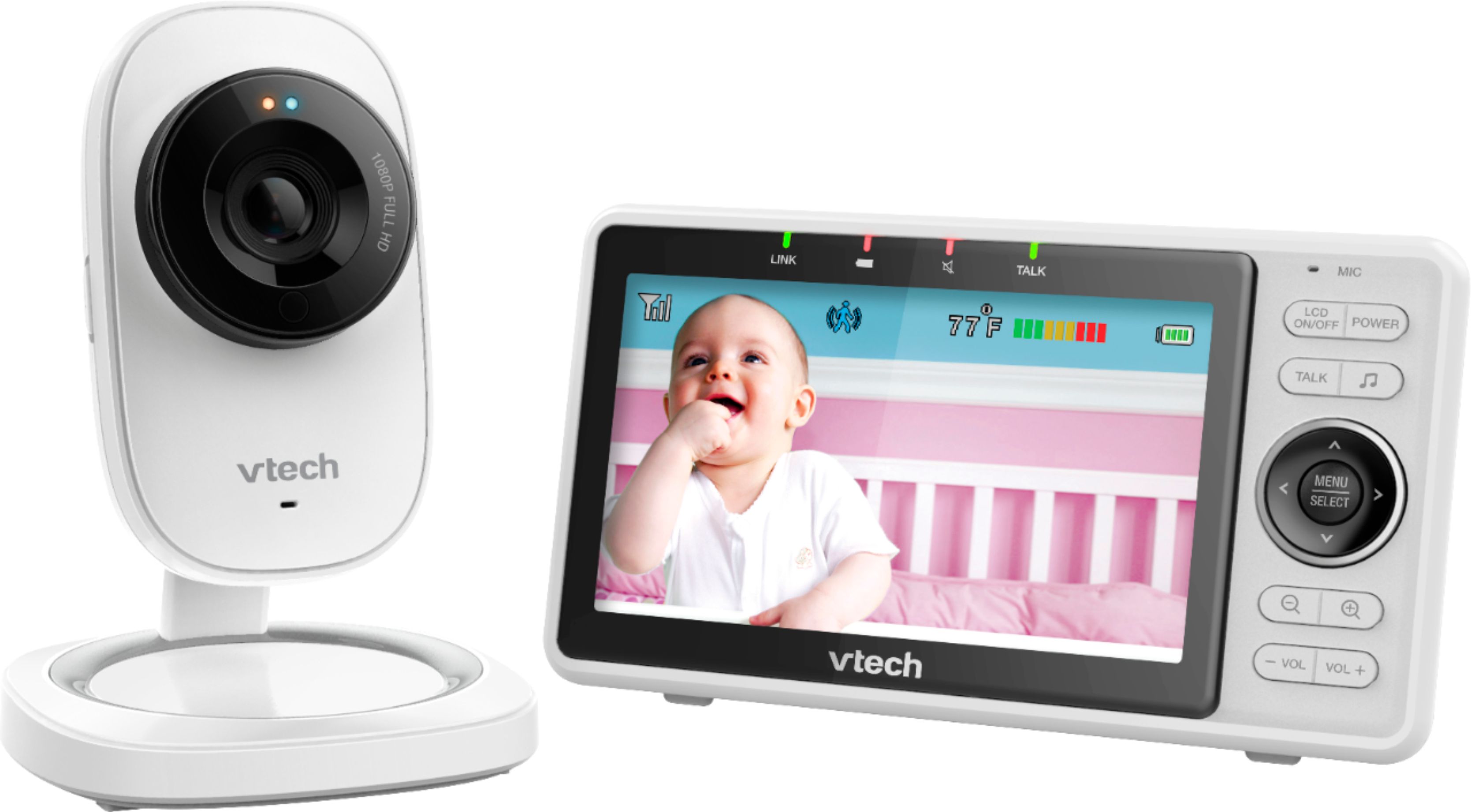 Best Buy: VTech Video Baby Monitor with Wi-Fi camera and 5 Screen White  RM5752