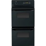 Front Zoom. GE - 24" Built-In Double Electric Wall Oven - Black.