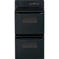 GE - 24" Built-In Double Electric Wall Oven - Black - Front_Zoom