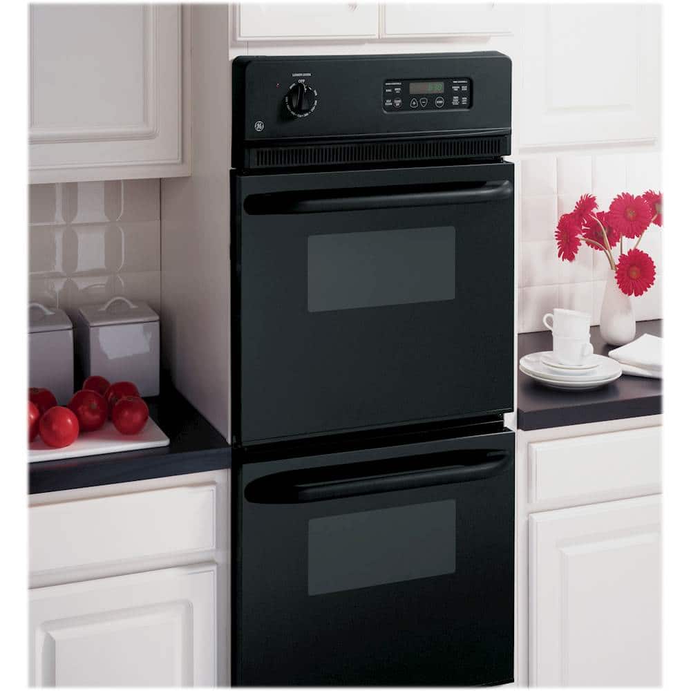 Alt View 11. GE - 24" Built-In Double Electric Wall Oven - Black.