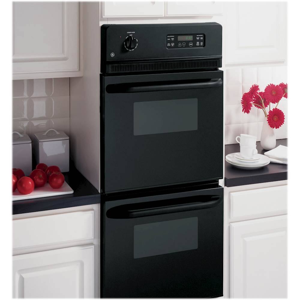 Alt View 11. GE - 24" Built-In Double Electric Wall Oven - Black.