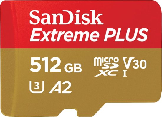 Front Zoom. SanDisk - Extreme PLUS 512GB microSDXC UHS-I Memory Card.
