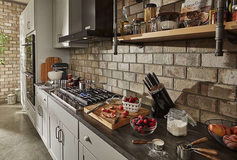 Alt View 12. KitchenAid - 30" Externally Vented Range Hood - Black stainless steel.