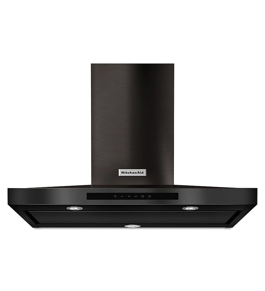Front. KitchenAid - 36" Externally Vented Range Hood - Black stainless steel.
