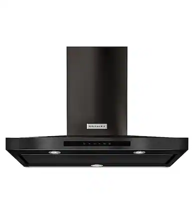Front. KitchenAid - 36" Externally Vented Range Hood - Black stainless steel.