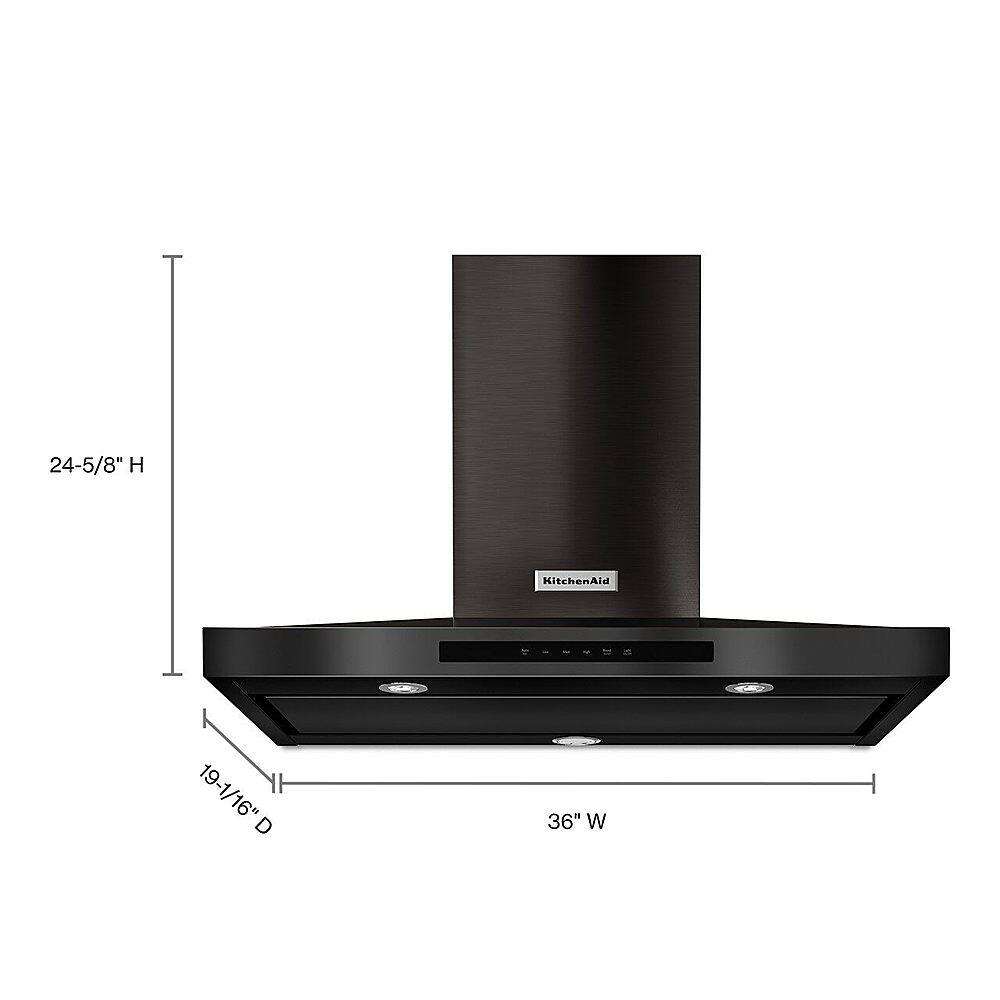 Alt View 11. KitchenAid - 36" Externally Vented Range Hood - Black stainless steel.