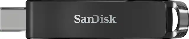 Front. SanDisk - Ultra 128GB USB 3.0 Type-C Flash Drive - Sleek Black.