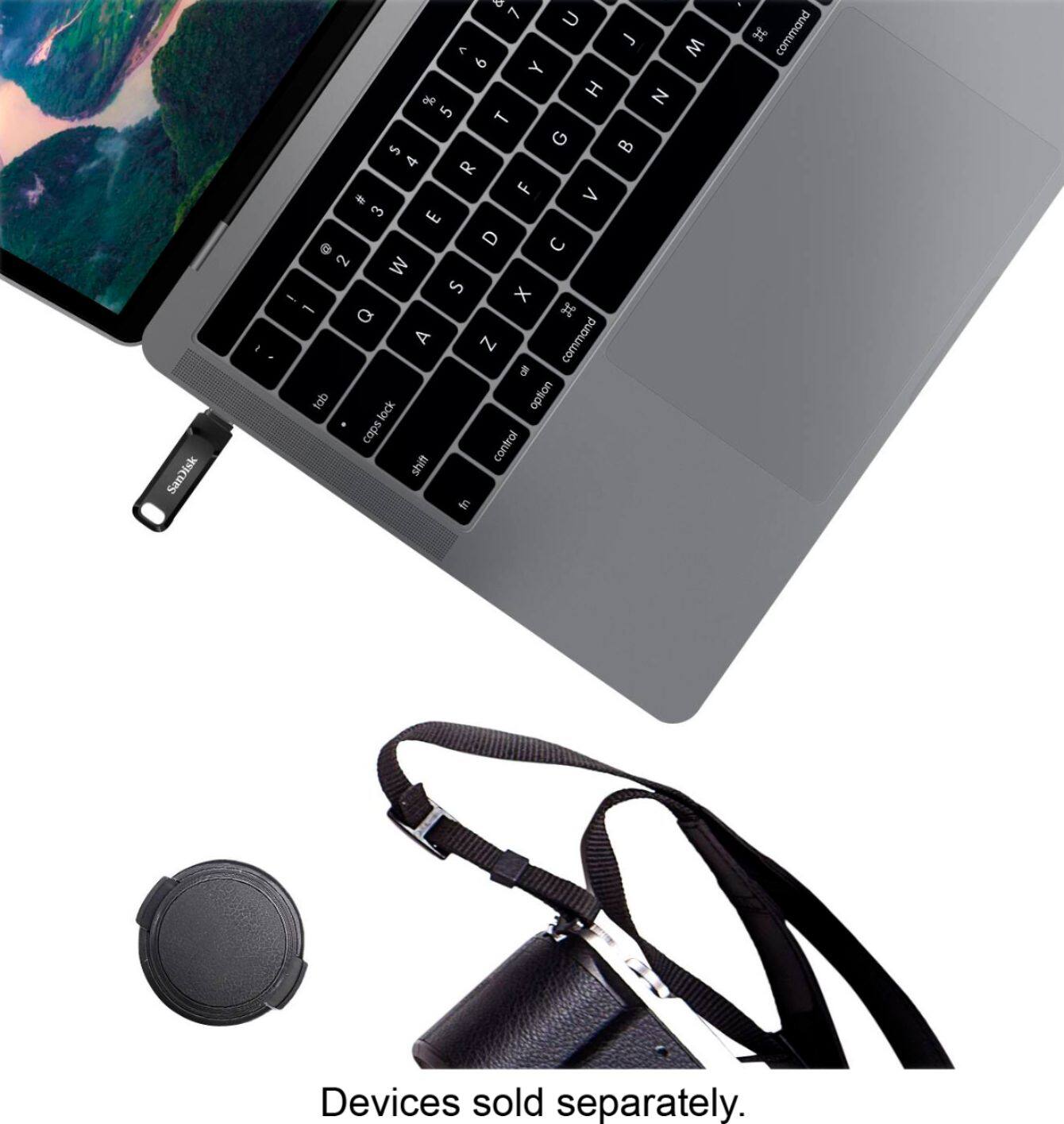 Alt View 20. SanDisk - Ultra 128GB USB 3.0 Type-C Flash Drive - Sleek Black.