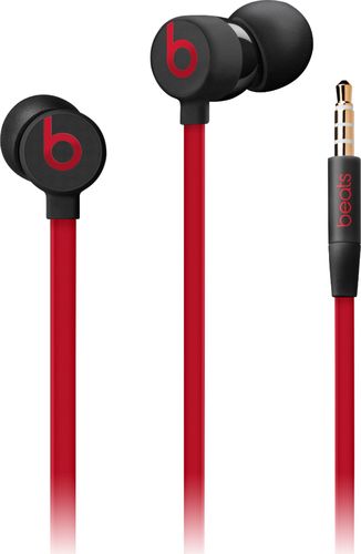 Beats by Dr. Dre - Geek Squad Certified Refurbished urBeats³ Earphones with 3.5mm Plug - Defiant Black-Red (The Beats Decade Collection)