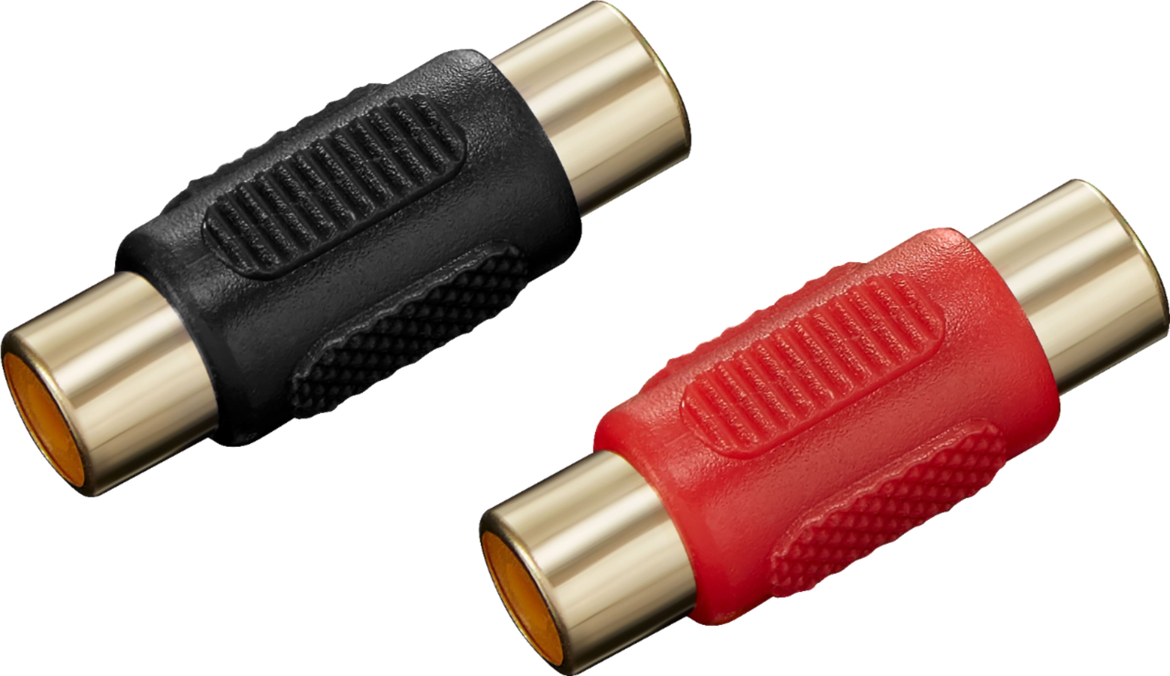 Front. Insignia™ - RCA Coupler (2-Pack) - Black/Red.