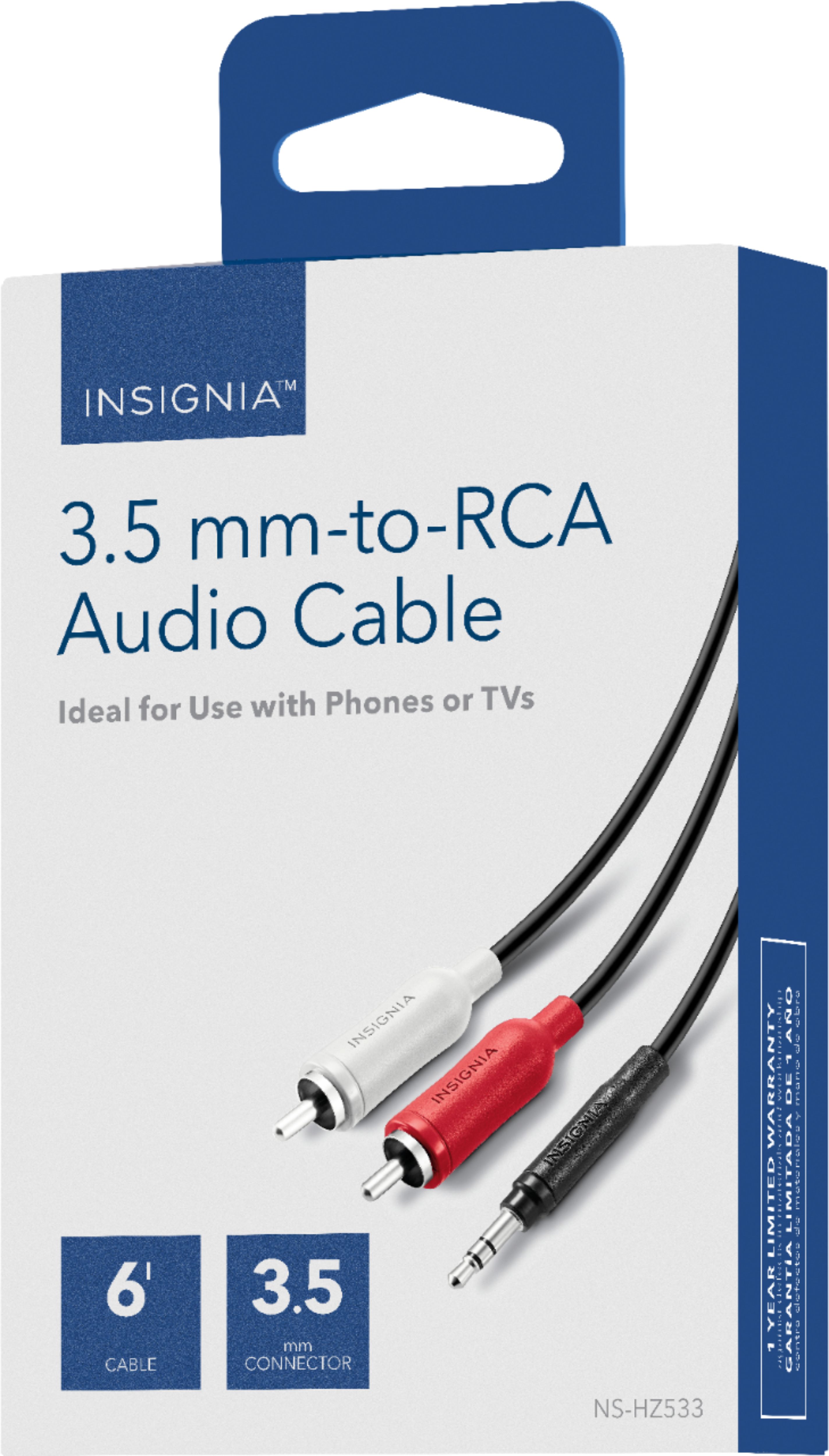 Insignia™ 6' 3.5 mm to Stereo Audio RCA Cable - Best Buy