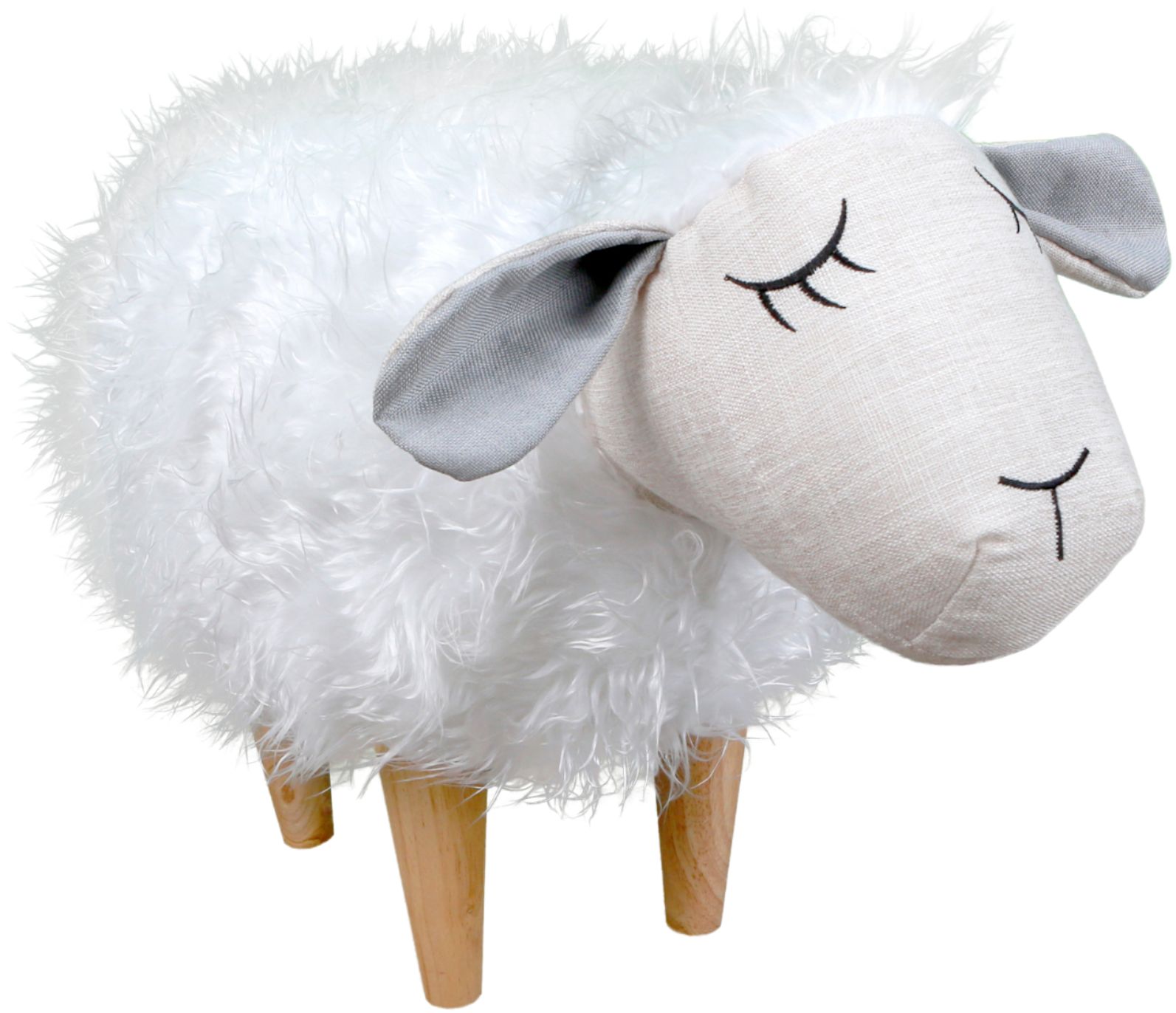 Zoom in on Angle Zoom. Karla Dubois - Sheepy the Sheep Kids Stool - Off-White.