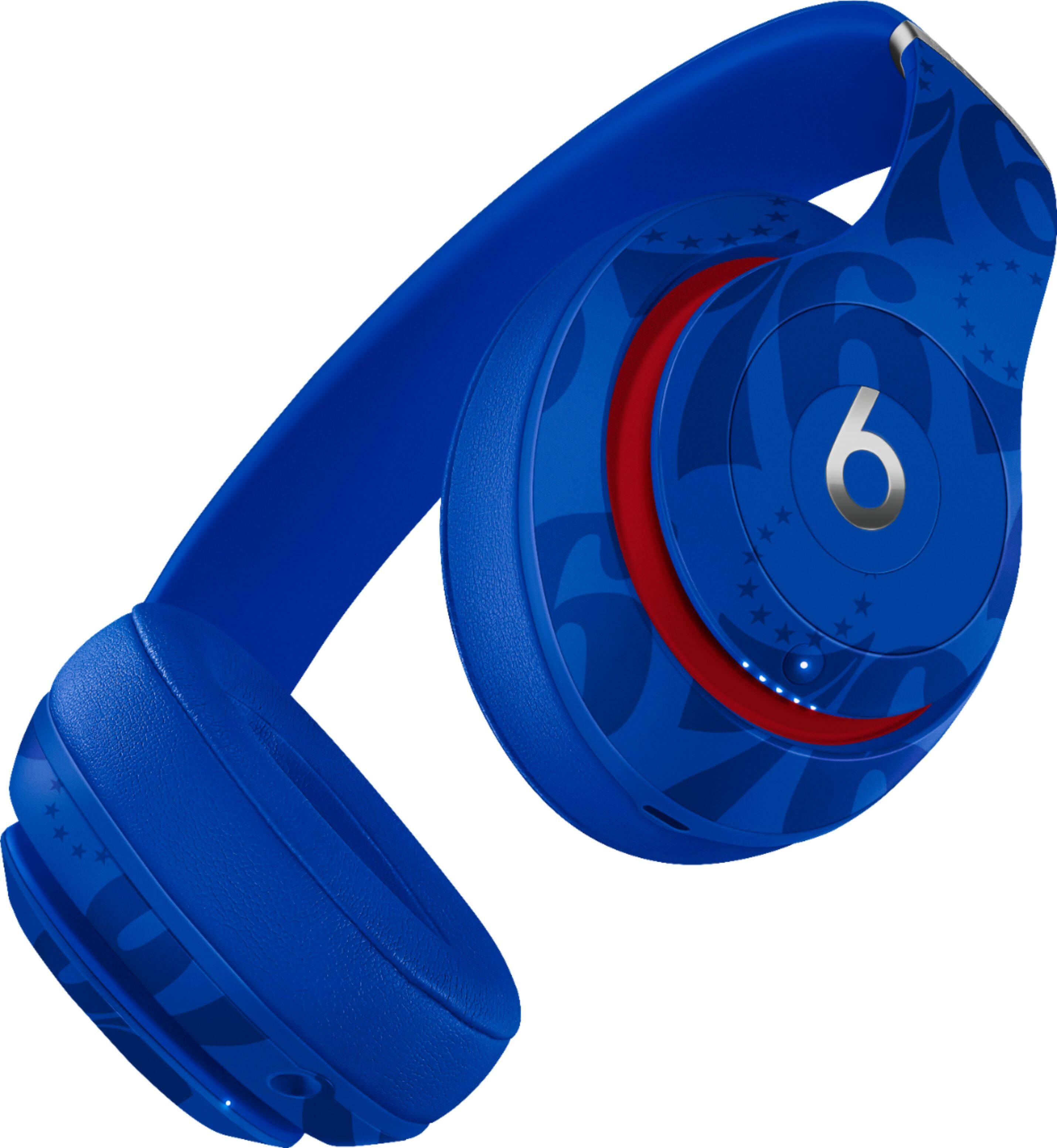 Alt View 11. Beats - Geek Squad Certified Refurbished Beats Studio³ Wireless Noise Cancelling Headphones - NBA Collection - 76ers Blue.