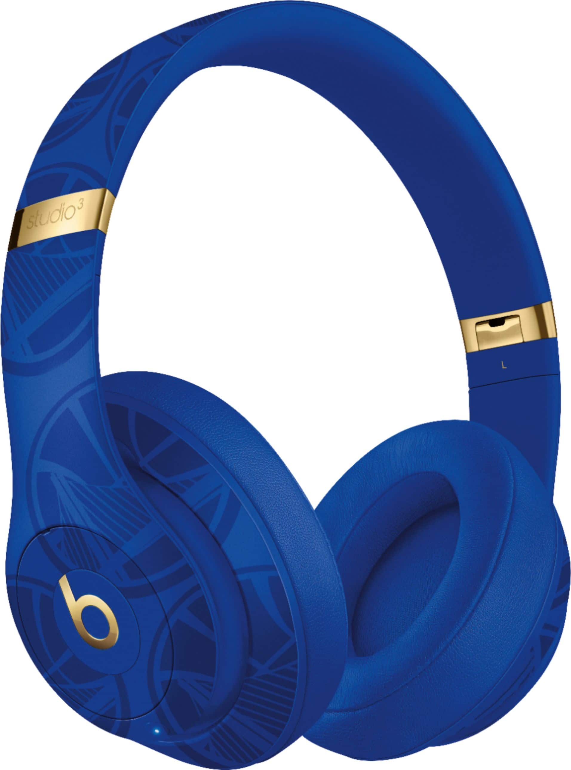 Angle. Beats - Geek Squad Certified Refurbished Beats Studio³ Wireless Noise Cancelling Headphones - NBA Collection - Warriors Royal.