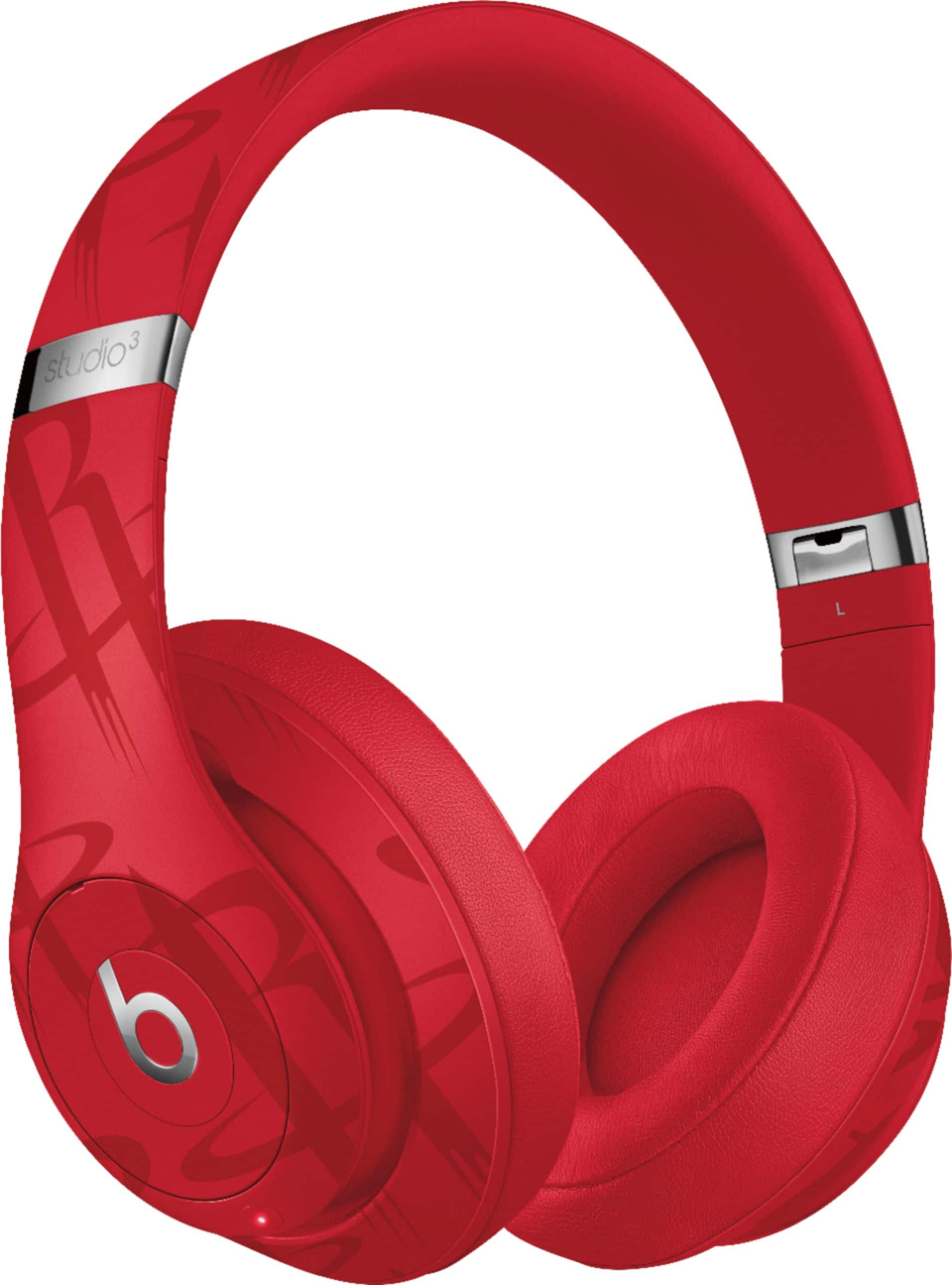 Angle. Beats - Geek Squad Certified Refurbished Beats Studio³ Wireless Noise Cancelling Headphones - NBA Collection - Rockets Red.