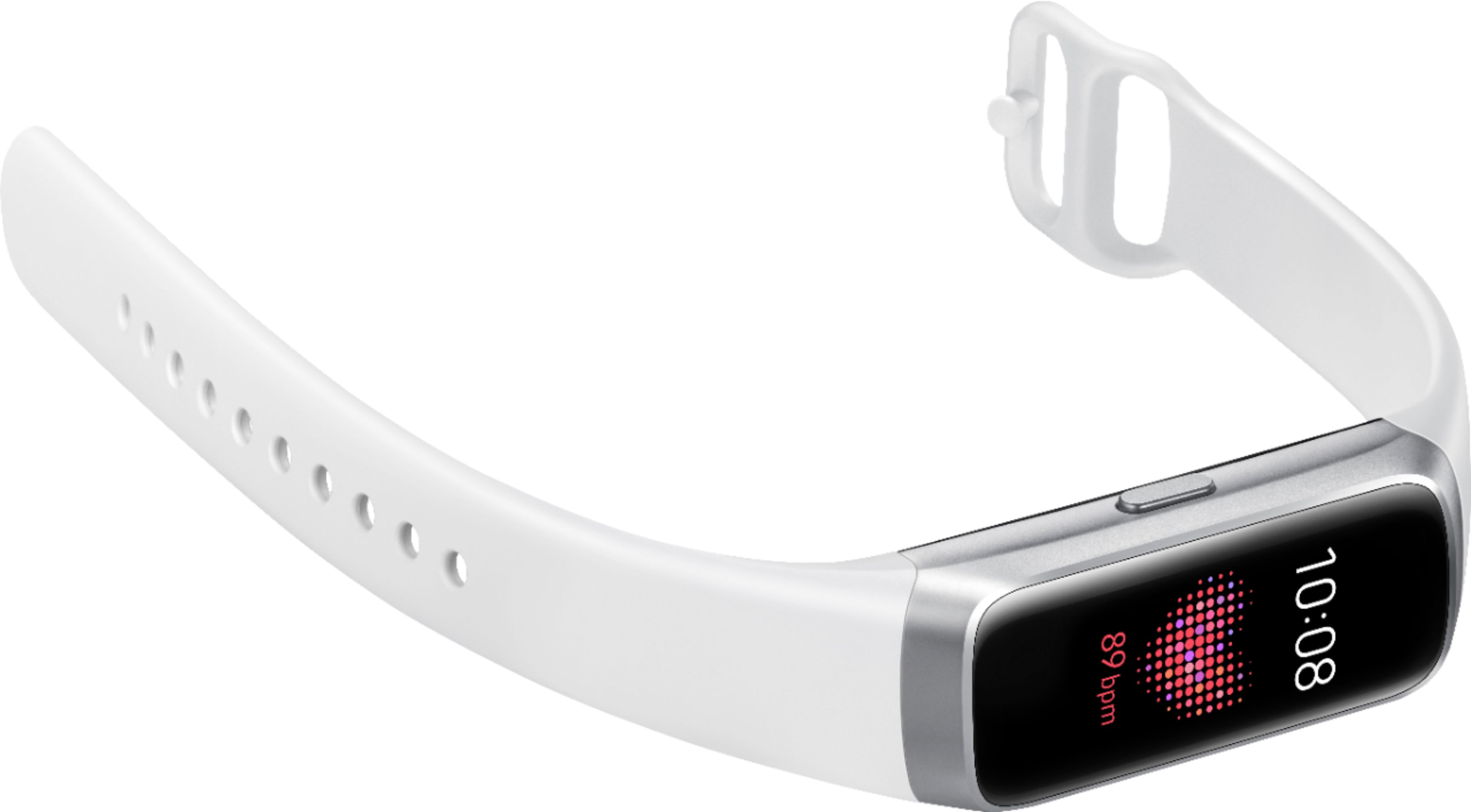 Angle View: Samsung - Galaxy Fit Activity Tracker + Heart Rate - White