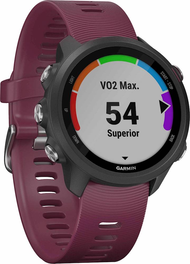Angle View: Garmin - Forerunner 245 GPS Smartwatch 42mm Fiber-Reinforced Polymer - Berry