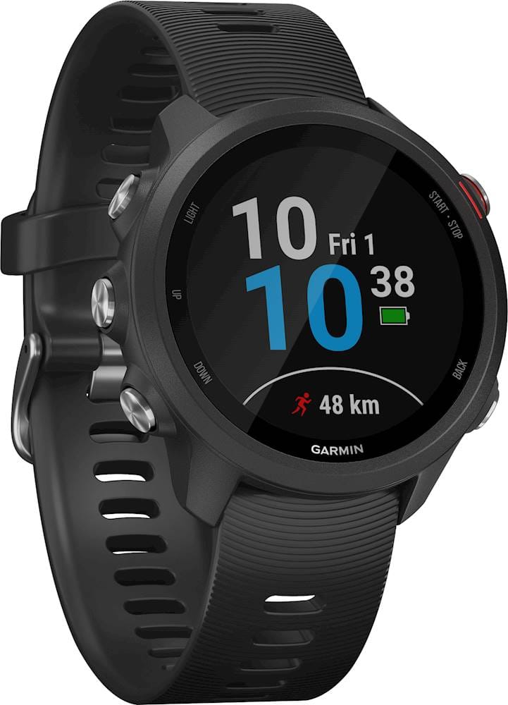 Angle. Garmin - Forerunner 245 Music GPS Smartwatch 42mm Fiber-Reinforced Polymer - Black.