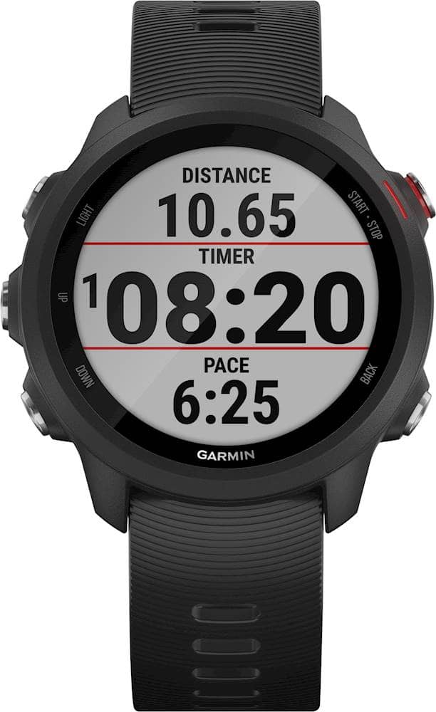 Front. Garmin - Forerunner 245 Music GPS Smartwatch 42mm Fiber-Reinforced Polymer - Black.