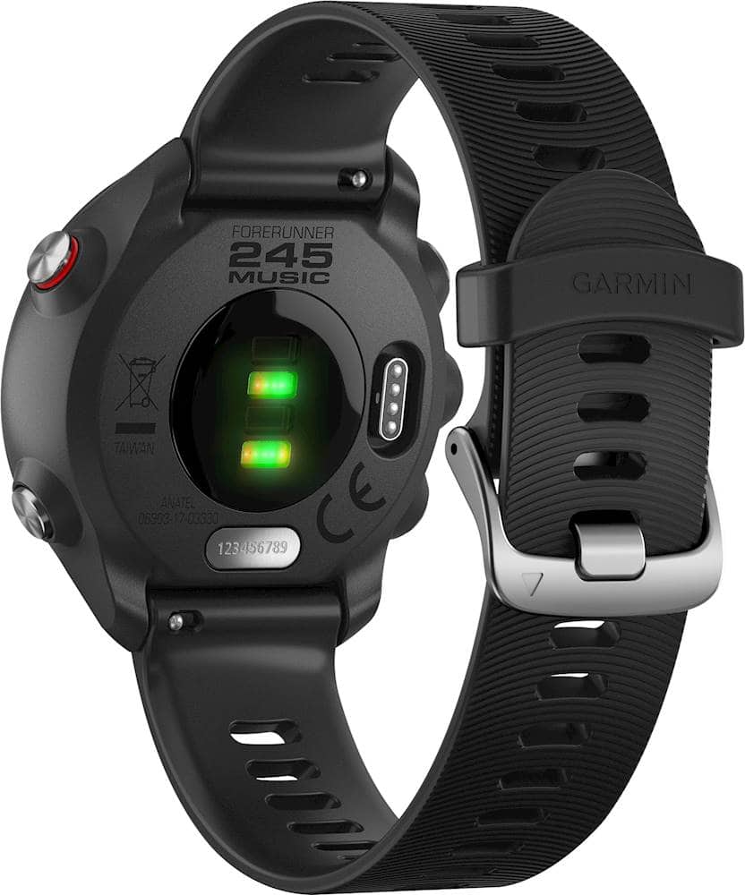 Alt View 11. Garmin - Forerunner 245 Music GPS Smartwatch 42mm Fiber-Reinforced Polymer - Black.