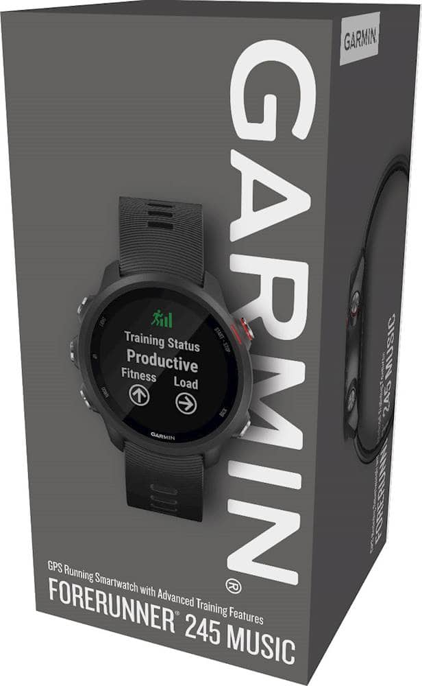 Alt View 16. Garmin - Forerunner 245 Music GPS Smartwatch 42mm Fiber-Reinforced Polymer - Black.