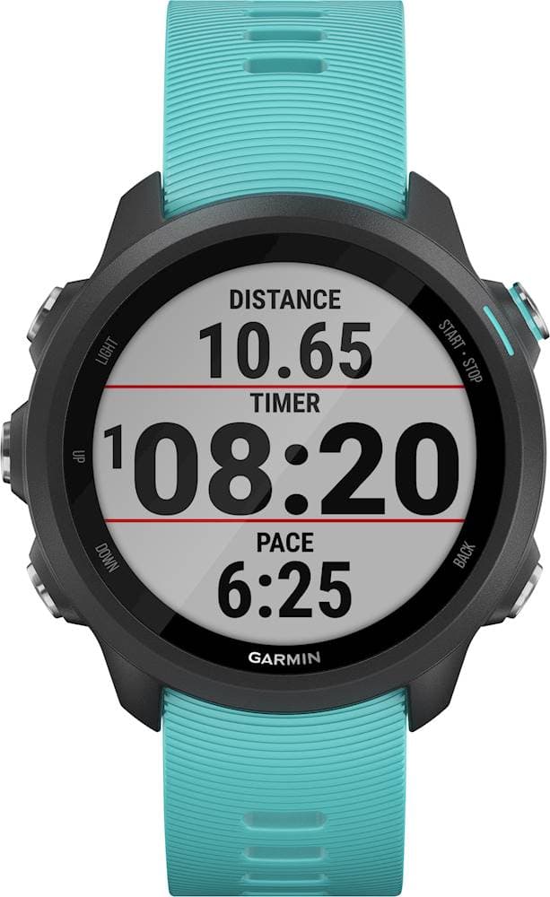 Front. Garmin - Forerunner 245 Music GPS Smartwatch 42mm Fiber-Reinforced Polymer - Aqua.