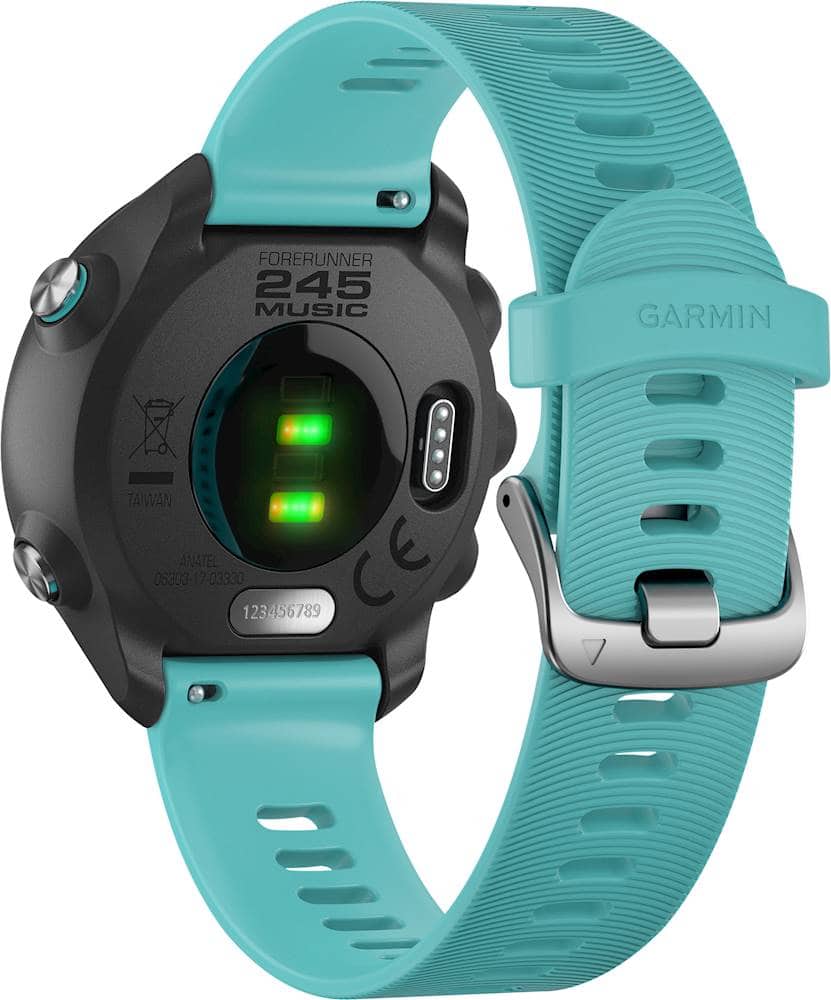 Alt View 11. Garmin - Forerunner 245 Music GPS Smartwatch 42mm Fiber-Reinforced Polymer - Aqua.
